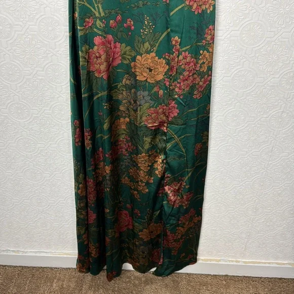 Baltic Born Dark Green Floral Maxi Dress with Rust Blooms - Picture 7 of 11